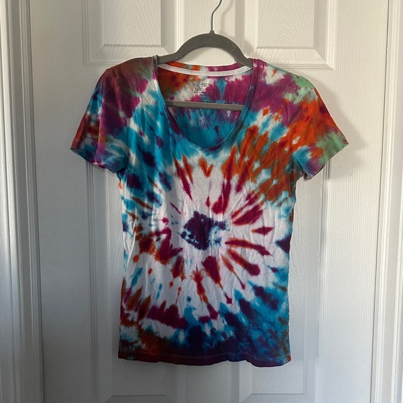 Faded Glory Multicolor Tie-Dye Short Sleeve Top - Picture 1 of 3